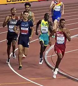 Dritter Vorlauf, in der&nbsp;Zielkurve