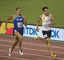 Aus dem ersten 400-Meter-Lauf: Maicel Uibo (links) und Thomas Van&nbsp;Der&nbsp;Plaetsen