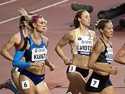 Yekaterina Voronina (hier in führender Position im ersten 800-Meter-Rennen) – Rang&nbsp;zehn