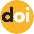Der Schriftzug „doi“ in Kleinbuchstaben vor einem tiefgelben Kreis. Das „d“ ist schwarz gefärbt, das „o“ und „i“ jeweils weiß.