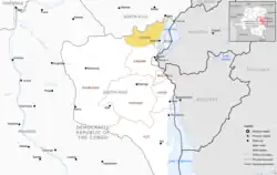 Lage von Kalehe im Territorium Kalehe und der Provinz Sud-Kivu