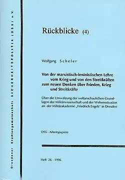 DSS-Arbeitspapiere, Umwälzung im Denken über Frieden – Krieg – Streitkräfte, H. 26, 1996.
