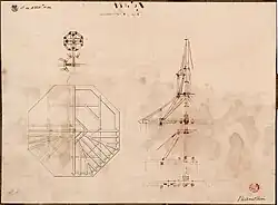 Dachkonstruktion Zusatzplan von Schinkel, 13. Mai 1822, Kupferstichkabinett, SM 44.c 103