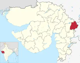 Positionskarte des Distrikts Dahod