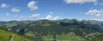 Blick von Süden auf die Damülser Berge