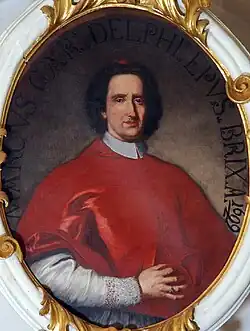 Daniele Dolfin, Kardinalbischof von Brescia, 1699 (laut Inschrift auf dem Bild), Öl auf Leinwand, 121 × 92 cm, Udine