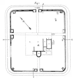 Plan des Kastells Wörth am Main, nach Wilhelm Konrady 1887