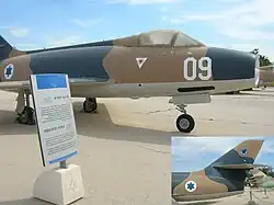 Ein Mystère IV A Jet der 109. Staffel „The Valley“, die damals wie heute auf Ramat David beheimatet ist