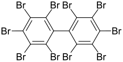 Strukturformel von Decabrombiphenyl