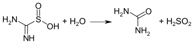 Zersetzung von Aminoiminomethansulfinsäure zu Harnstoff und Sulfoxylsäure