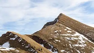 Delpsjoch, gesehen in der Nähe der Tölzer Hütte