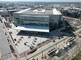 Das Delta Center in Salt Lake City im Februar 2024