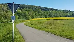 Der Radweg talaufwärts kurz nach der Querung der K 2847 vor Oberbalbach