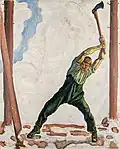Ferdinand Hodler, Der Holzfäller, um 1910, Öl auf Leinwand, 130 × 105 cm, CR 1431, Kunstmuseum Luzern, Depositum der Stiftung BEST Art Collection Luzern, vormals Bernhard Eglin-Stiftung
