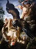 Prometheus mit dem Adler auf einem Gemälde von Jacob Jordaens, 1642. Wallraf-Richartz-Museum, Köln