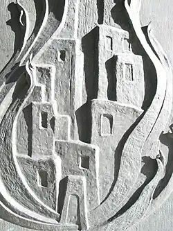 Die brennende Stadt Pforzheim – rechter Türflügel