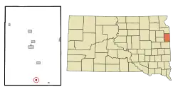 Lage von Toronto im Deuel County (links) und in South Dakota (rechts)