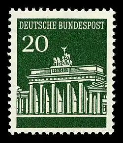 Briefmarke einer Dauerserie der Deutschen Bundespost, Ausgabe ab 1966