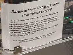 Eine regionale EDEKA Filiale lehnt die Deutschlandkarte mit diesen Begründungen ab