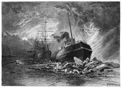 Hamburger Eisbrecher auf der Elbe (1879)