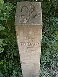 Wegweiserstein Torbágy, Biatorbágy (Ungarn)