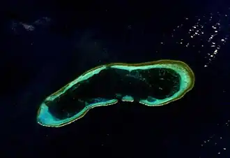ISS-Foto des Atolls