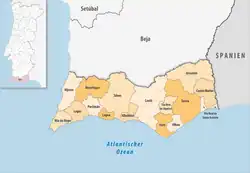 Karte des Distrikts Distrikt Faro