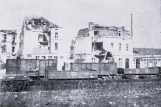 Zerschossenes Bahnhofsgebäude, 1915