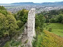 Burgruine Grimmenstein (Luftaufnahme: Blickrichtung Osten)