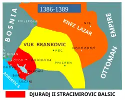 Zeta (rot) zur Zeit von Đurađ II.