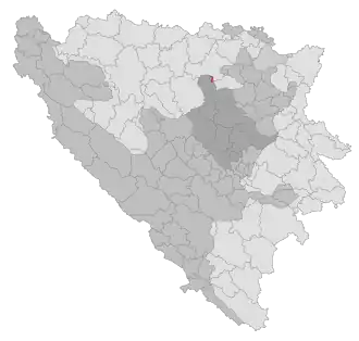 Lage der Gemeinde Doboj Jug in Bosnien und Herzegowina (anklickbare Karte)