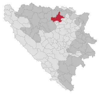 Lage der Gemeinde Doboj in Bosnien und Herzegowina (anklickbare Karte)