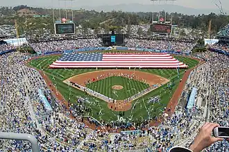 Saisoneröffnung am 13. April 2009 im Dodger Stadium