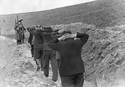 Polnische Lehrer werden vom Volksdeutschen Selbstschutz zur Exekution ins Todestal bei Bromberg gebracht, 1939