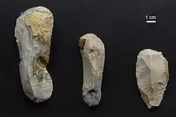 Verschiedene Kratzer von den Fundplätzen Pavlov I und Dolní Věstonice II