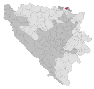 Lage der Gemeinde Domaljevac-Šamac in Bosnien und Herzegowina (anklickbare Karte)