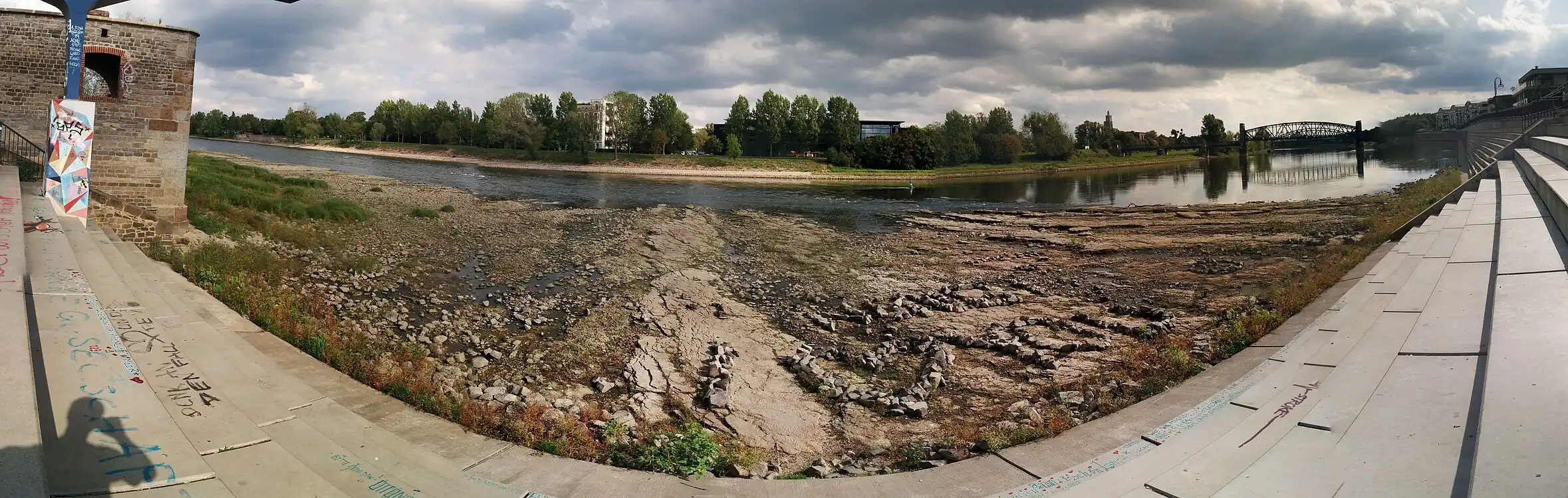 Panorama des Domfelsens bei Niedrigwasser