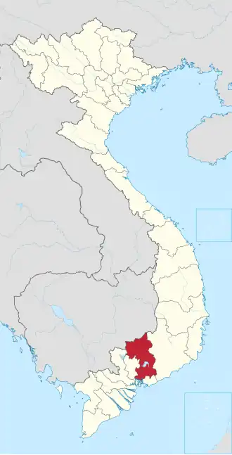 Karte von Vietnam mit der Provinz Tỉnh Đồng Nai hervorgehoben