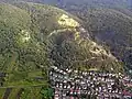 Burgruine Schauenburg und Steinbruch mit Dossenheim (Nordost-Teil) aus der Luft