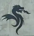 Drachen-Symbol an der Ostseite des Stadions (2004)