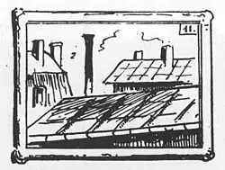 einfache Zeichnung von Draner, die Dächer zeigt