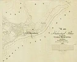 Katasterblatt von Unterdrauburg, 1827