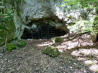 Natürlicher Eingang der Dreidärrischenhöhle (Mai&nbsp;2014)