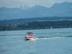 Dreikantonseck FR NE VD, Ansicht vom Strand bei Petit-Cortaillod (2024)
