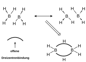 Dreizentrenbindung, Symbol für offene Bindung