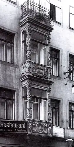 Wilsdruffer Strasse Nr. 15, Erker (Fotografie um 1900).