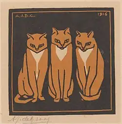 Drie katten, 1916
