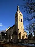 Lutherische Kirche in Dubulti (Dubbeln), erbaut von 1905 bis 1907 nach Plänen von Edgar von Friesendorff und Wilhelm Bockslaff