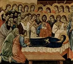 Duccio di Buoninsegna: Dormitio/Marientod, 1308/11