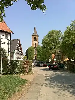 Blick auf die evangelische Kirche